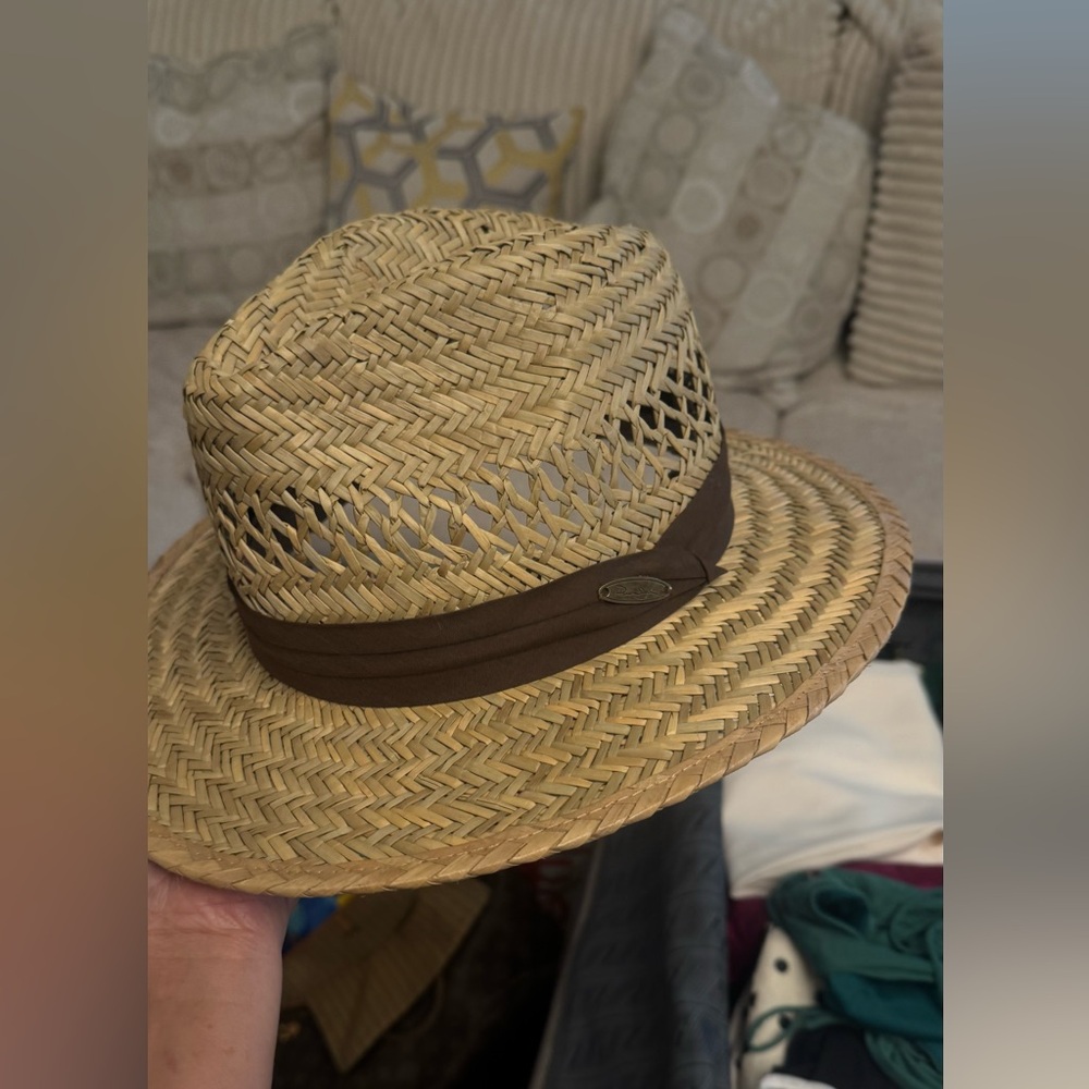 Panama Jack Natural Straw Hat with Brown Band